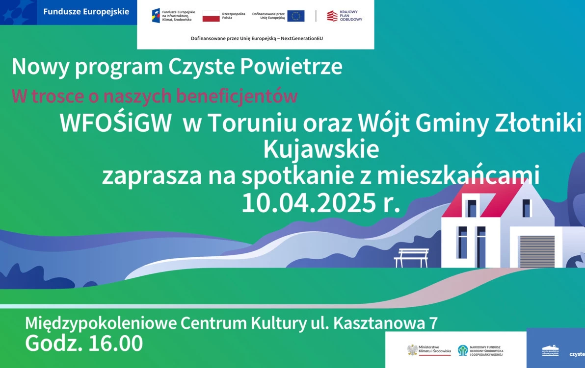 zaproszenie na spotkanie 10 kwietnia 2025 roku godzina 16.00 Międzypokoleniowe Centrum  Kultury w Złotnikach Kujawskich