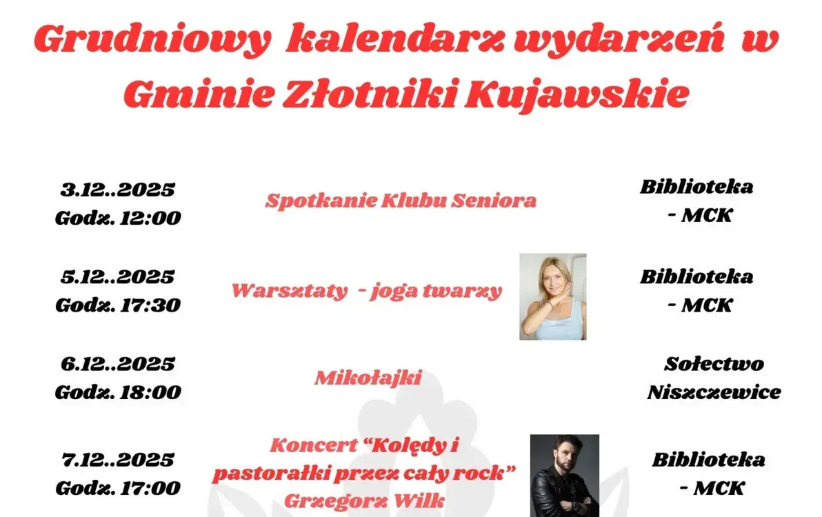 Zdjęcie do Grudniowy kalendarz wydarzeń w Gminie Złotniki Kujawskie