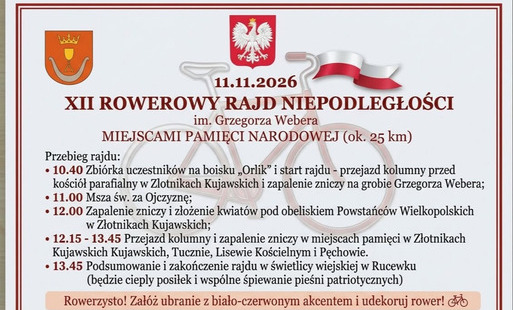 Zdjęcie do XII Rowerowy Rajd Niepodległości im. Grzegorza Webera